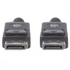 Manhattan DisplayPort 1.2 Cable, 4K@60hz, 1m, Male to Male, With Latches, Fully Shielded, Black, Lifetime Warranty, Equivalent to DISPL1M
