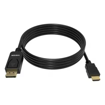 Video cable adapter VISION TC 2MDPHDMI8K/BL — 2 m DisplayPort to HDMI, 6 mm, Black