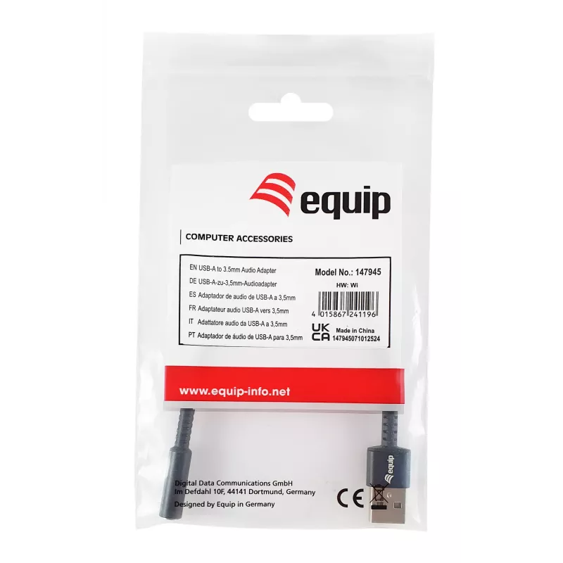Equip 147945 audio cable 0.15 m 3.5mm USB Type-A Black
