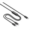 Manhattan Dual USB-C to USB-C Charging Cable, 100W, 2m, Male to Two Males, Smart Power Splitter Cable, Charges Two Devices from One USB-C PD Port, Delivers up to 100W for single charging and up to 70W + 28W for dual charging, Braided Jacket, Aluminum Boot, Black