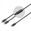 Manhattan Dual USB-C to USB-C Charging Cable, 100W, 2m, Male to Two Males, Smart Power Splitter Cable, Charges Two Devices from One USB-C PD Port, Delivers up to 100W for single charging and up to 70W + 28W for dual charging, Braided Jacket, Aluminum Boot, Black