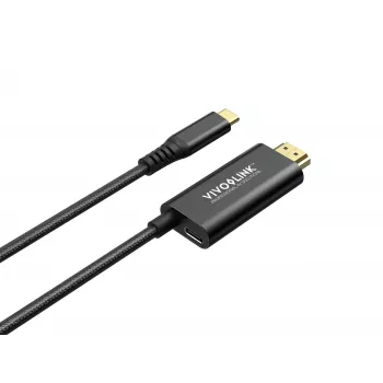 VivoLink USB-C to HDMI Cable with 100W power delivery, model PROUSBCHDMIMM2-CHARGE
