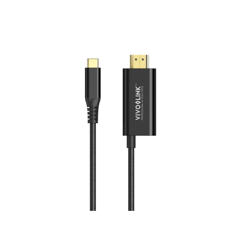 VivoLink USB-C to HDMI Cable with 100W power delivery, model PROUSBCHDMIMM2-CHARGE