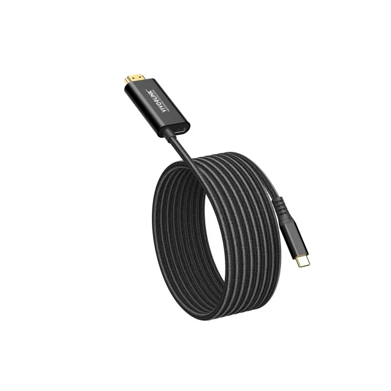 VivoLink USB-C to HDMI Cable with 100W power delivery, model PROUSBCHDMIMM2-CHARGE