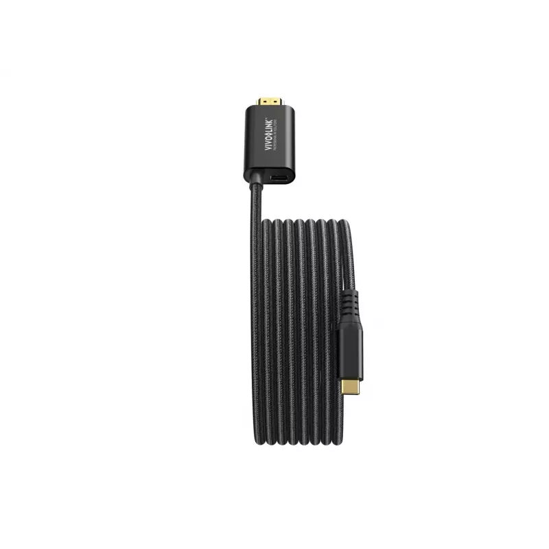 VivoLink USB-C to HDMI Cable with 100W power delivery, model PROUSBCHDMIMM2-CHARGE
