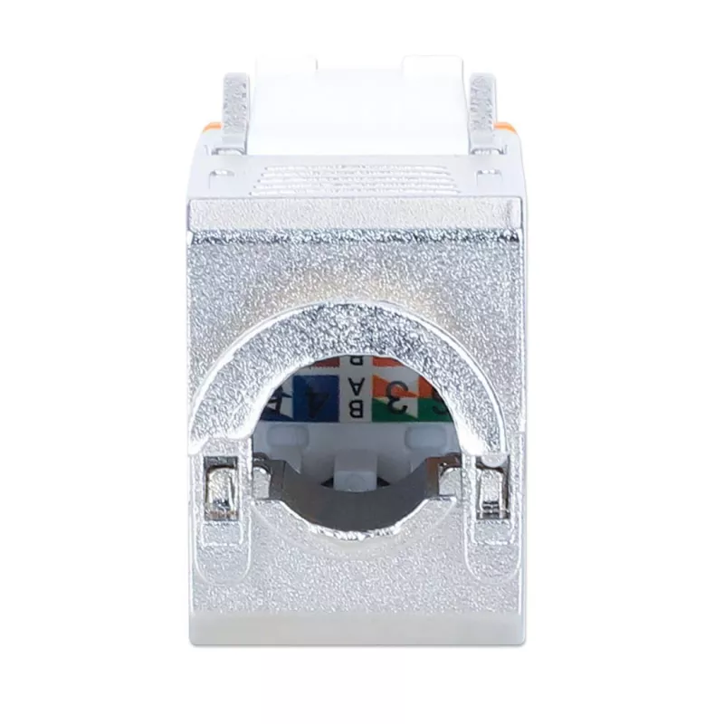 Intellinet Cat6a 10G Shielded Toolless Slim Keystone Jack, Orange