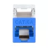 Intellinet Cat6a 10G Shielded Toolless Slim Keystone Jack, Flat, Blue, RJ-45, IDC, Female, Gold