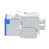 Intellinet Cat6a 10G Shielded Toolless Slim Keystone Jack, Flat, Blue, RJ-45, IDC, Female, Gold