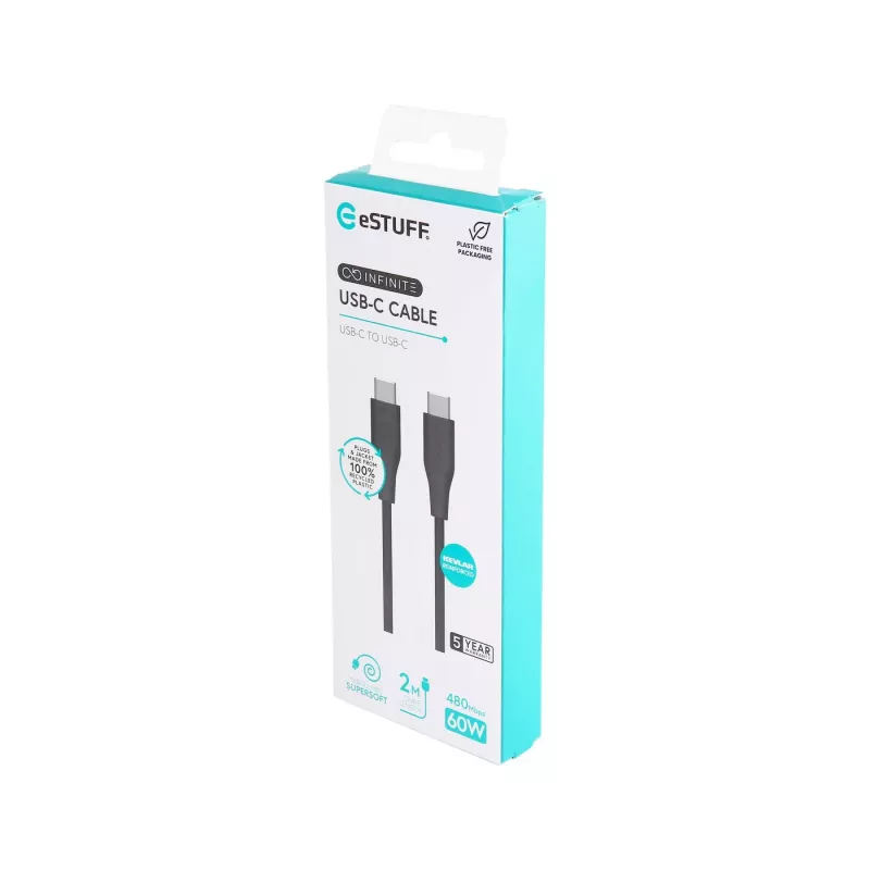 eSTUFF ES604280 USB cable USB 2.0 2 m USB C Black