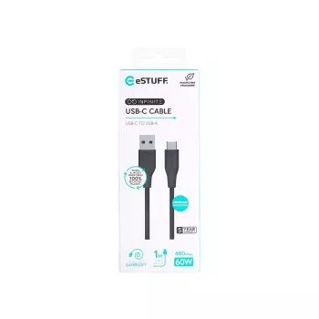eSTUFF ES605180 USB cable USB 2.0 1 m USB C USB A Black