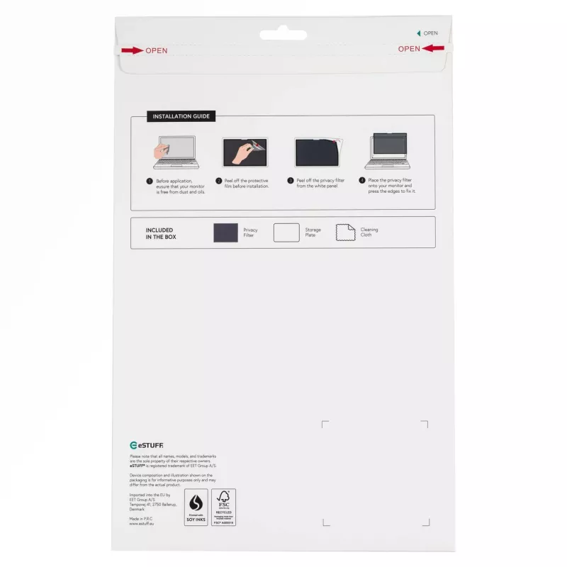 Display Privacy Filter eSTUFF GLBW13286190 16:9 Anti-Glare