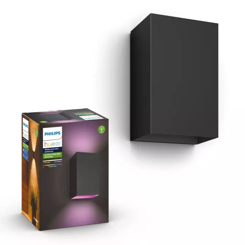Outdoor wall lighting Philips Hue White and colour ambience Resonate LED Black
