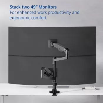 ACT Monitor arm 49 inch office premium, gas spring, pole mounted, 2 monitors