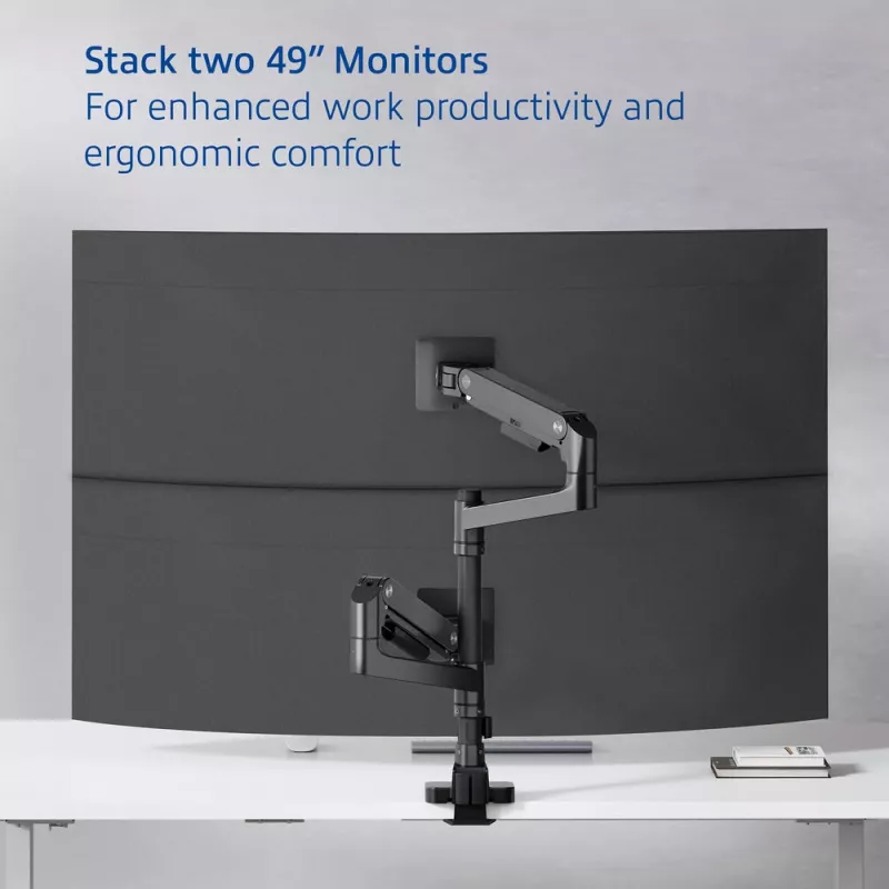 ACT Monitor arm 49 inch office premium, gas spring, pole mounted, 2 monitors