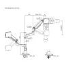 ACT Monitor arm 49 inch office premium, gas spring, pole mounted, 2 monitors