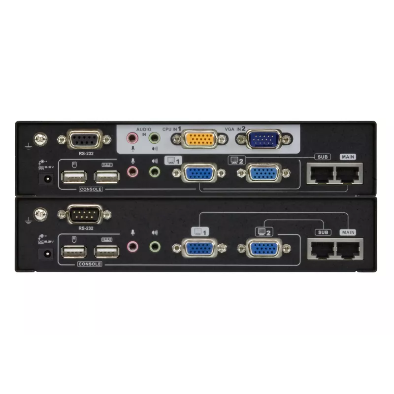 ATEN CE775 AV extender AV transmitter & receiver Black