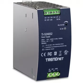 Power supply TRENDNET TI-S24052 for network switch, 240W, AC 90–264V, protection: OCP/OPP/OVP/OTP/short-circuit, black
