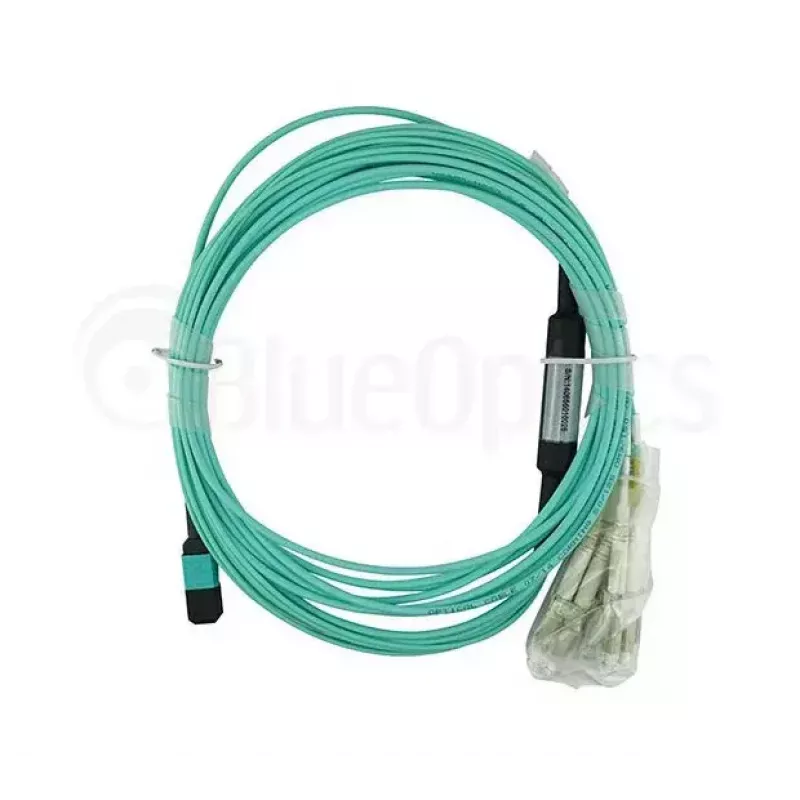 Fibre optic cable BlueOptics 9380014-10M MPO to 4x LC, 10 m, OM3, aqua