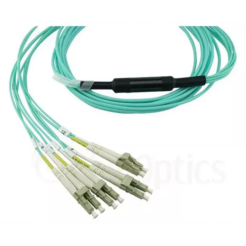 Fibre optic cable BlueOptics 9380014-10M MPO to 4x LC, 10 m, OM3, aqua