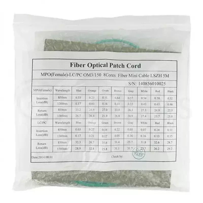 Fibre optic cable BlueOptics MTP-4LC-M10M 10 m OM3 MTP to 4×LC full duplex