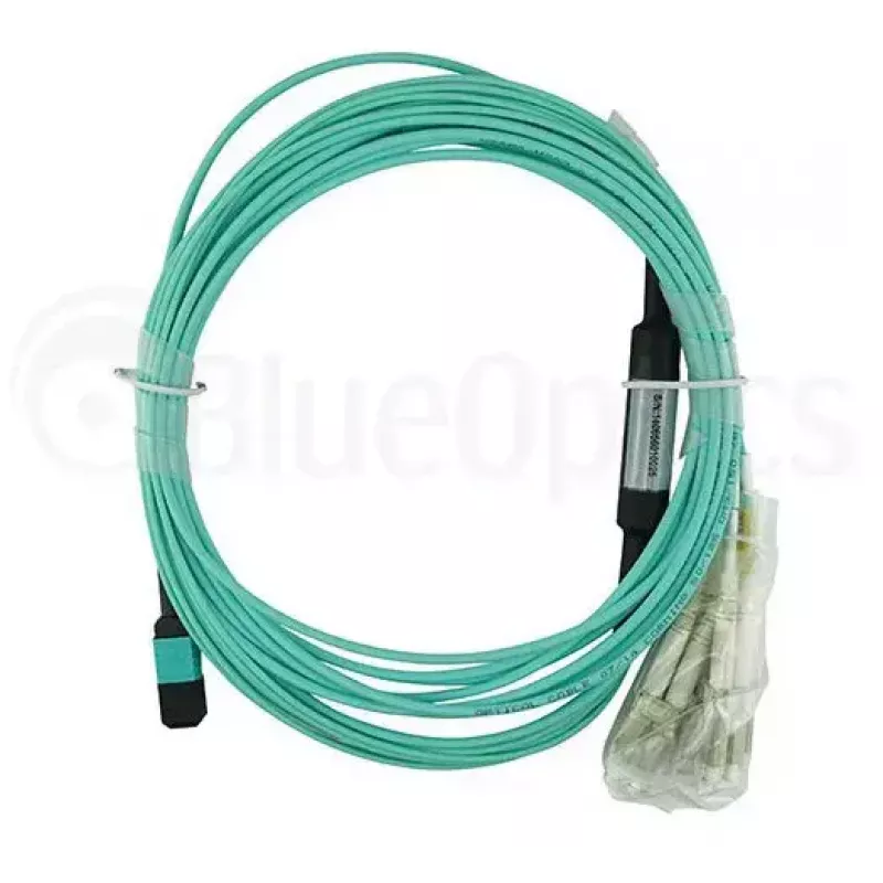Fibre optic cable BlueOptics MTP-4LC-M10M 10 m OM3 MTP to 4×LC full duplex