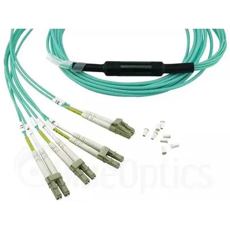 Fibre optic cable BlueOptics MTP-4LC-M10M 10 m OM3 MTP to 4×LC full duplex