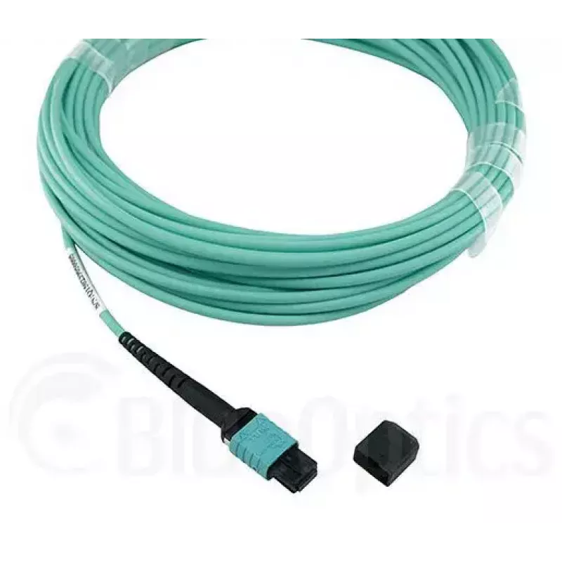 Fibre optic cable BlueOptics OCTCABLE10M-SR 10 m OM3 MPO to 4×LC Aqua