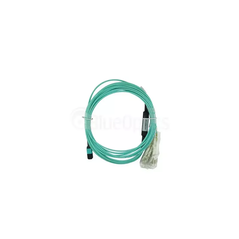 Fibre optic cable BlueOptics SFP5141EU10MKB 10 m OM3 MPO to 4×LC aqua