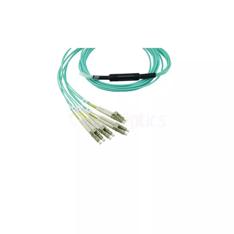 Fibre optic cable BlueOptics SFP5141EU10MKB 10 m OM3 MPO to 4×LC aqua