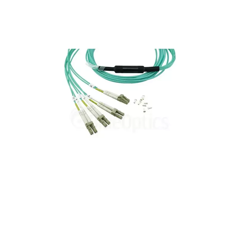 Fibre optic cable BlueOptics SFP5141EU10MKB 10 m OM3 MPO to 4×LC aqua
