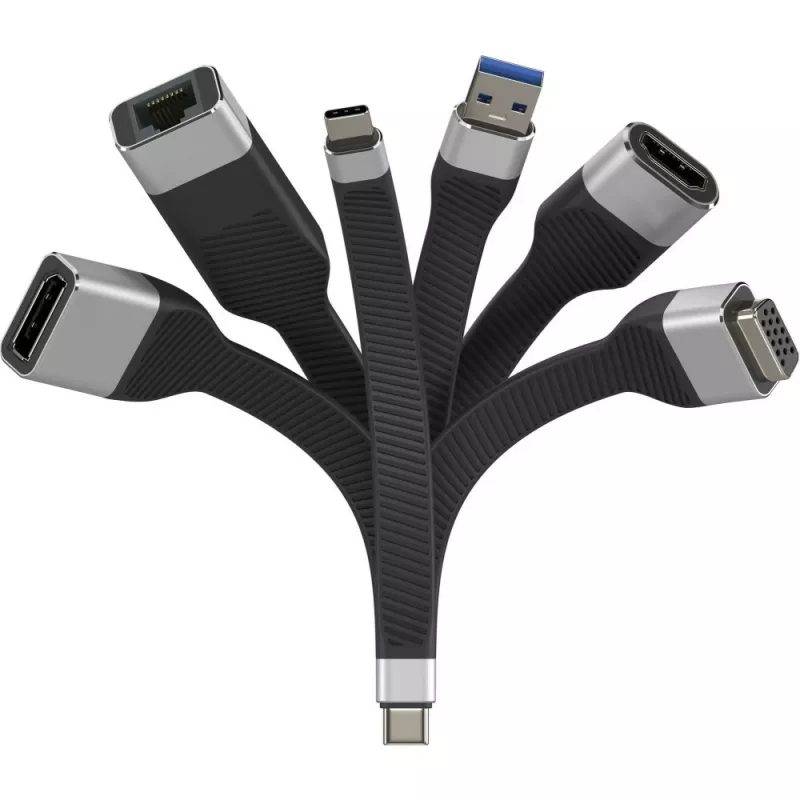 Techly ICOC USBC-RJ45 networking cable Black 0.144 m