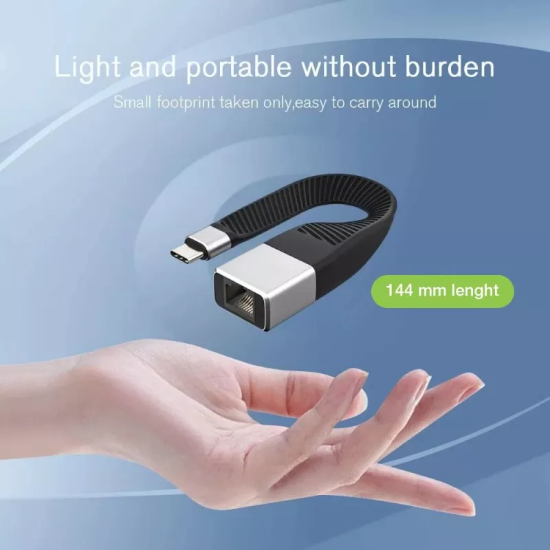 Techly ICOC USBC-RJ45 networking cable Black 0.144 m