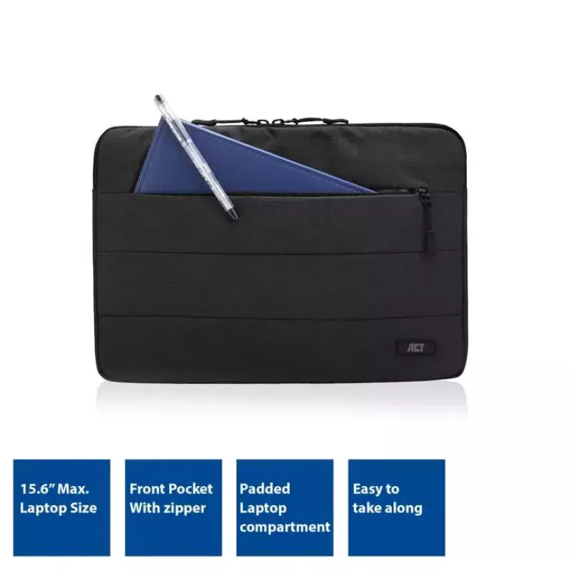 ACT City laptop sleeve for laptops up to 15.6”, made from recycled plastic bottles