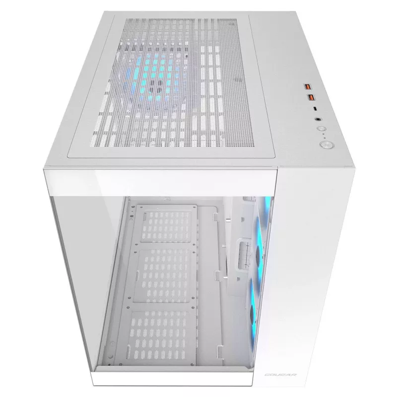 PC Midi Tower Case Cougar FV150 ARGB White — ATX/Micro-ATX/Mini-ITX, 3x120mm front, 1x120mm rear, 2x3.5 inch + 2x2.5 inch bays, USB 3.2 Gen1