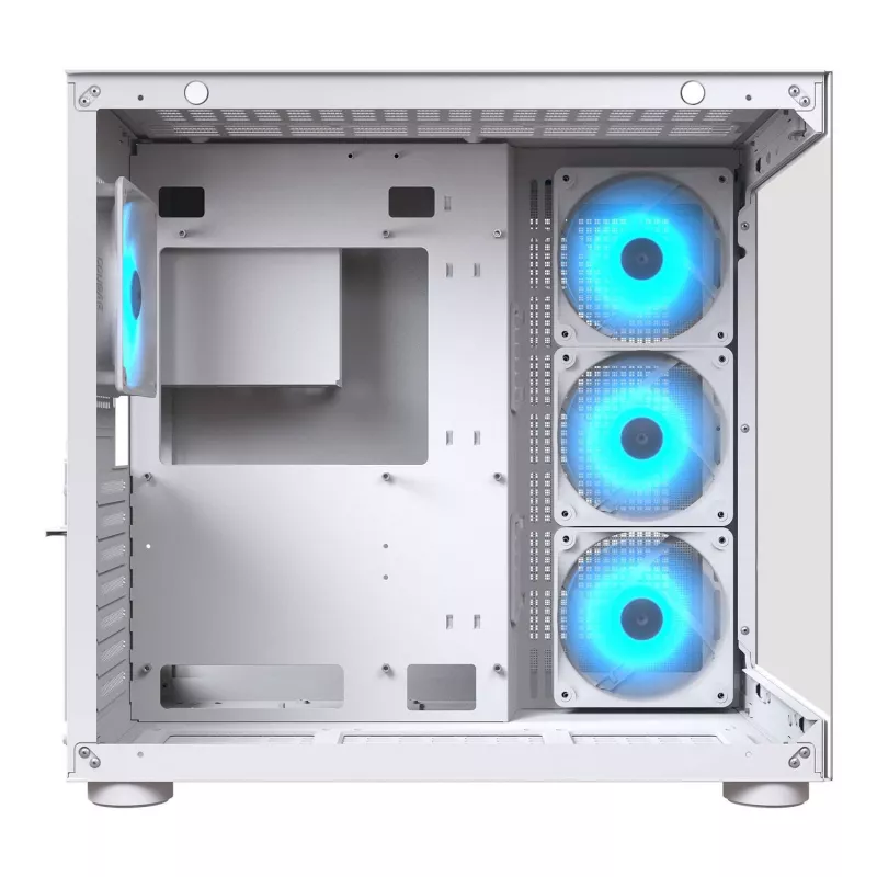PC Midi Tower Case Cougar FV150 ARGB White — ATX/Micro-ATX/Mini-ITX, 3x120mm front, 1x120mm rear, 2x3.5 inch + 2x2.5 inch bays, USB 3.2 Gen1