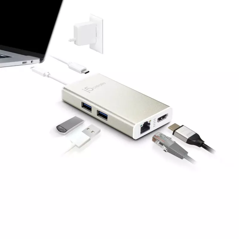 USB Type-C Multi-Adapter j5create JCA374-N Wired 60W 4K