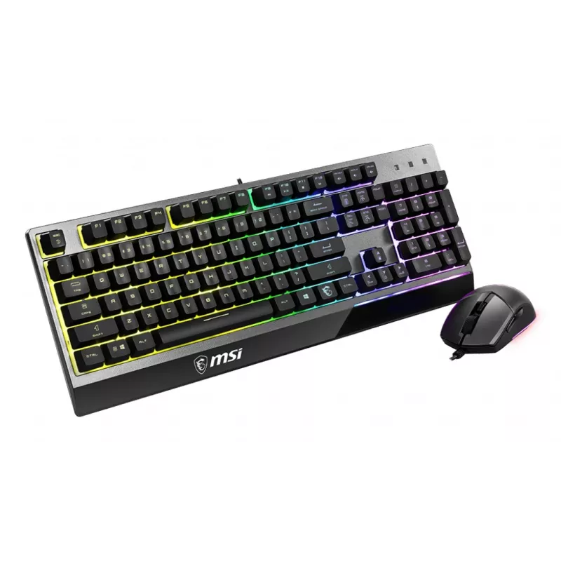MSI VIGOR GK30 COMBO RGB MEMchanical Gaming Keyboard + Clutch GM11 Gaming Mouse ' DE Layout, 6-Zone RGB Lighting Keyboard, Dual-Zone RGB Lighting Mouse, 5000 DPI Optical Sensor, RGB Mystic Light'