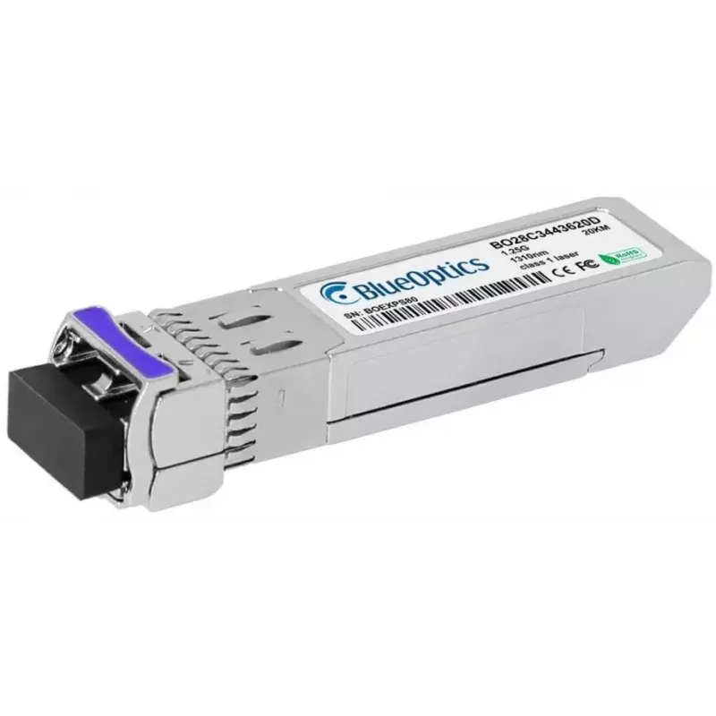 Network transceiver module BlueOptics AT-SPBD20DUAL-14-BO — fiber optic SFP, cSFP interface, LC connector, aluminium