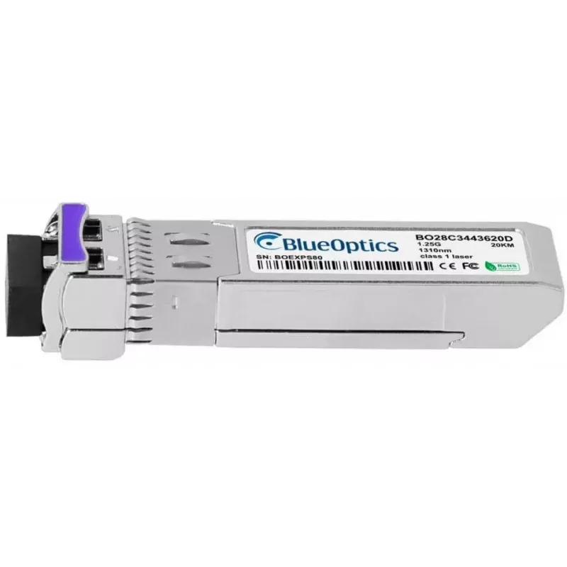 Network transceiver module BlueOptics AT-SPBD20DUAL-14-BO — fiber optic SFP, cSFP interface, LC connector, aluminium