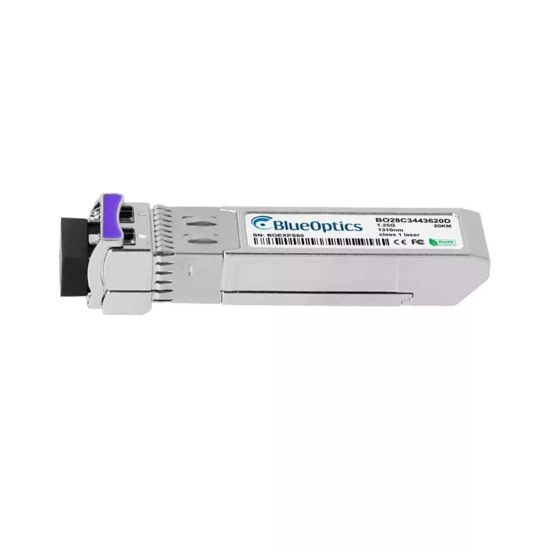 SFP fiber optic transceiver BlueOptics LRM1301-BC+1-BO, cSFP, 1250 Mbit/s, silver