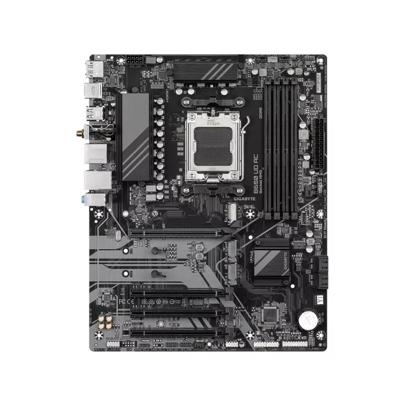 GIGABYTE B650 UD AC Motherboard - AMD Ryzen 9000 Series CPUs, 6+2+2 Phases VRM, up to 8000MHz DDR5 (OC), 1xPCIe 5.0 + 2xPCIe 4.0 M.2, GbE LAN, WIFI 5, USB 3.2 Gen 2