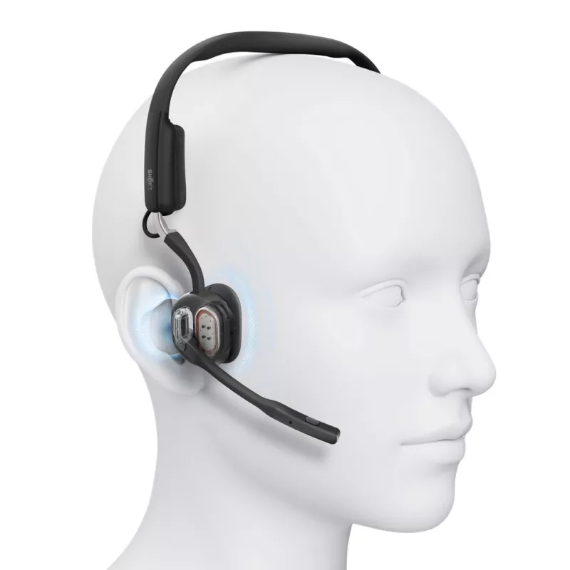 SHOKZ OpenMeet UC Wireless Bluetooth Bone Conduction Videoconferencing Headset with USB-C adapter
