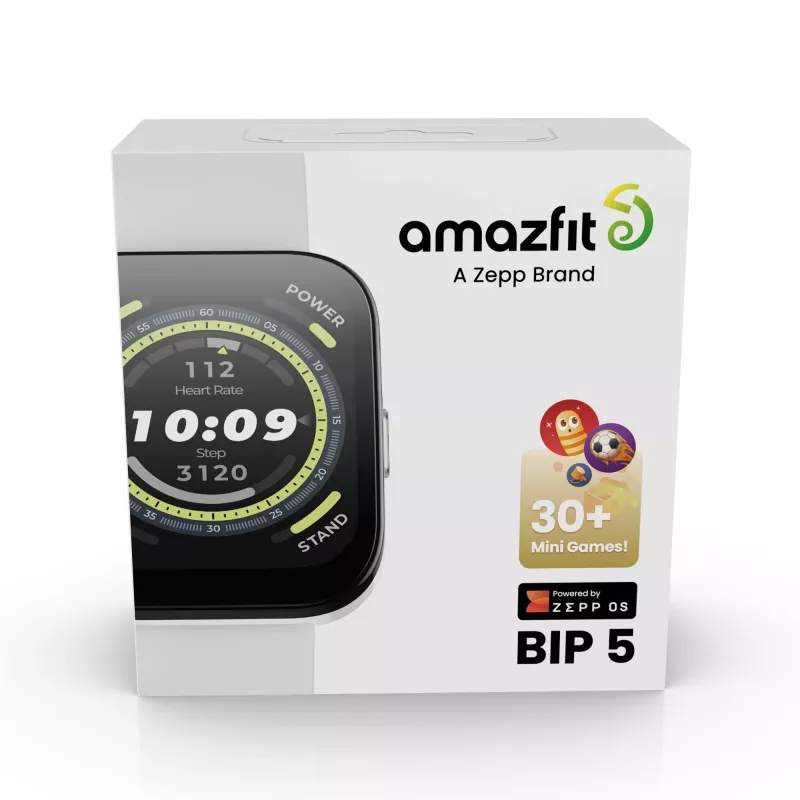 Amazfit Bip 5 4.85 cm (1.91 inch) TFT 45.9 mm Digital 320 x 380 pixels Touchscreen White GPS (satellite)