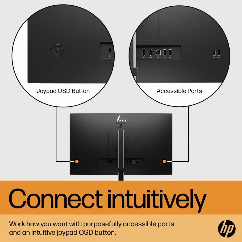HP E24 G5 FHD PVC Free Monitor, 60.5 cm (23.8 inch), 1920 x 1080 pixels, Full HD, LCD, 5 ms, Black, Silver