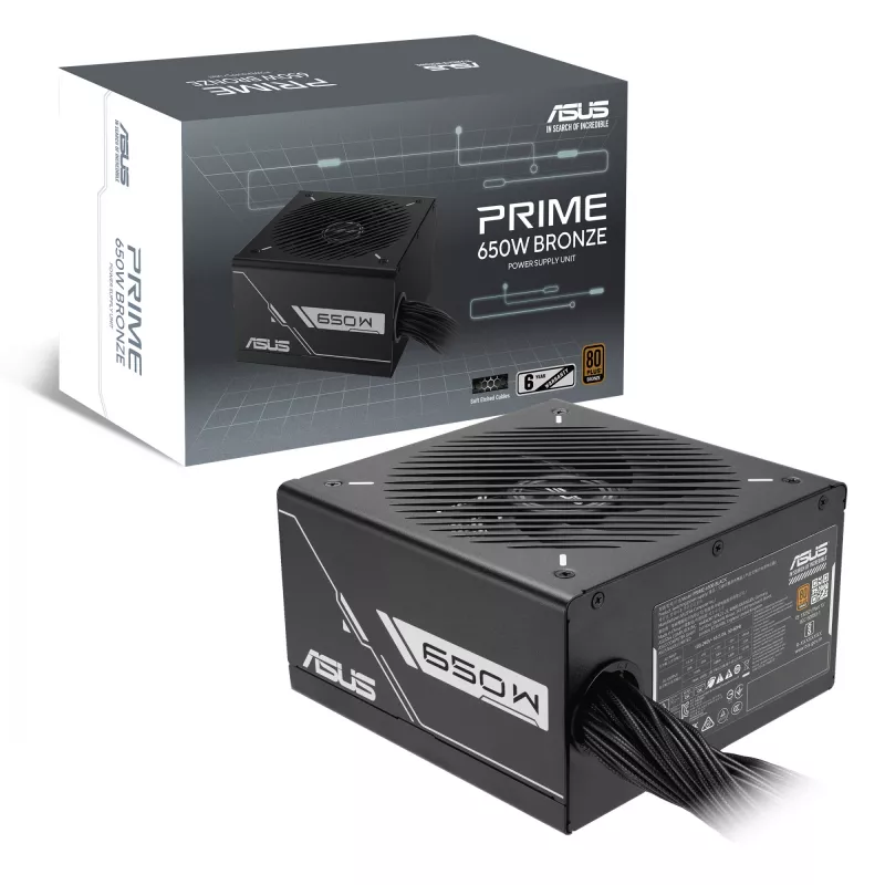 Power supply unit ASUS Prime 650W ATX 20+4 pin, 80 PLUS Bronze, black, 13.5 cm fan