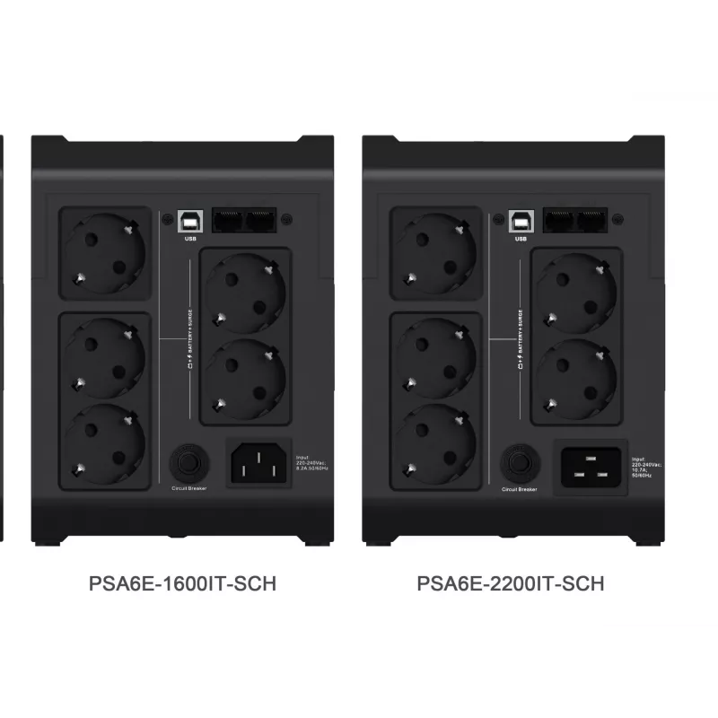 Vertiv PowerUPS 200 Essential PSA6E-1600IT-SCH, 1600VA/925W, Line-Interactive, 1.6 kVA, 925 W, Sine, 140 V, 290 V