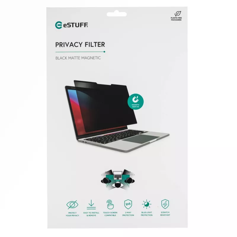 Privacy filter eSTUFF GLBM13297206 for 13.8-inch displays, magnetic attachment