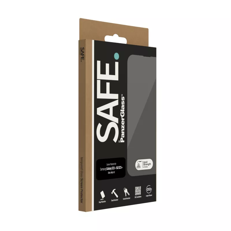 Screen Protector PanzerGlass SAFE. by ® Samsung Galaxy S22 Plus S23 Plus Ultra-Wide Fit Scratch Shock Resistant