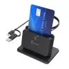 j5create JUR261 USB™ Smart Card / CAC Reader Stand, USB Type-A/USB Type-C, Black, 95 g