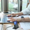 j5create JUR261 USB™ Smart Card / CAC Reader Stand, USB Type-A/USB Type-C, Black, 95 g